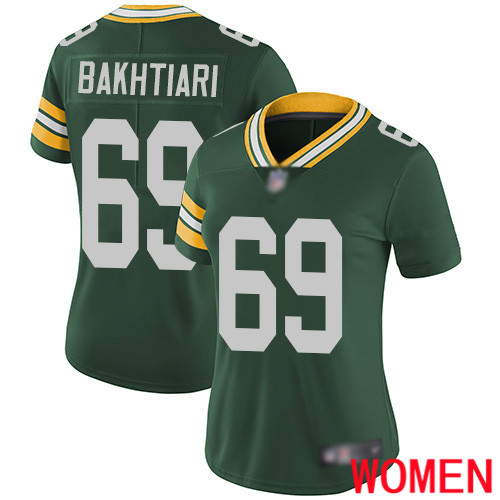 Green Bay Packers Limited Green Women 69 Bakhtiari David Home Jersey Nike NFL Vapor Untouchable